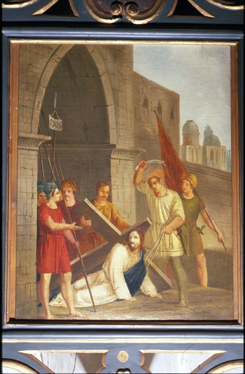 Via Crucis. Gesù cade sotto la croce la seconda volta - Caerano di San Marco, Treviso
